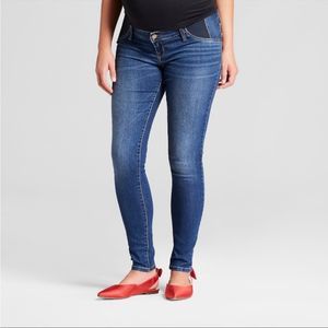 Isabel Maternity Side Panel Medium Wash Skinny Denim Blue Jeans